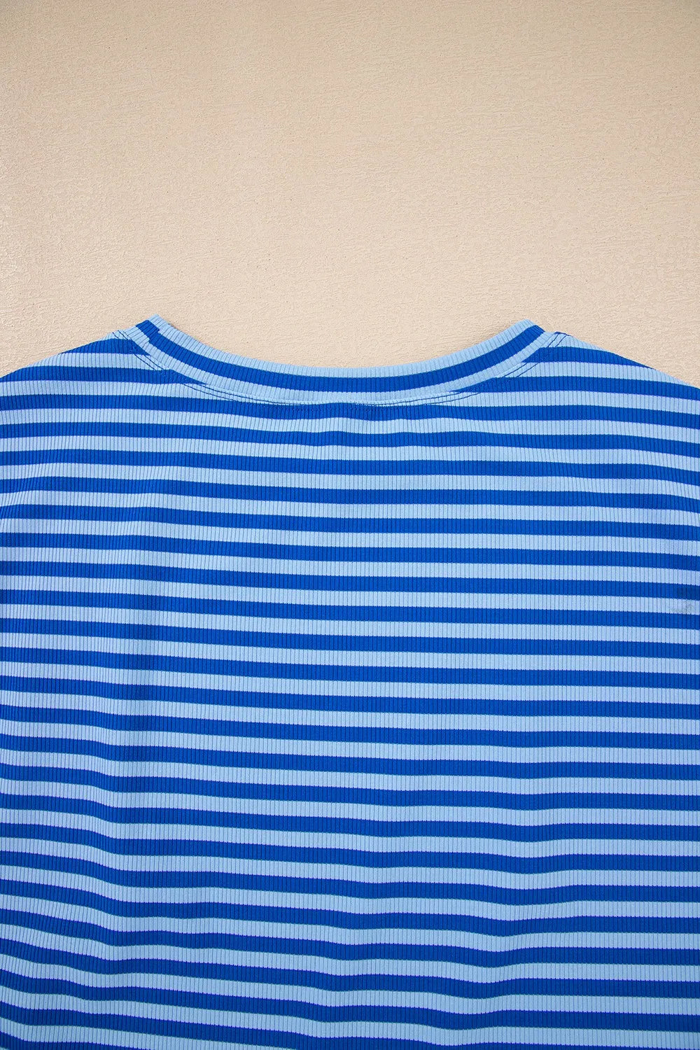 Striped Round Neck Cap Sleeve T-Shirt