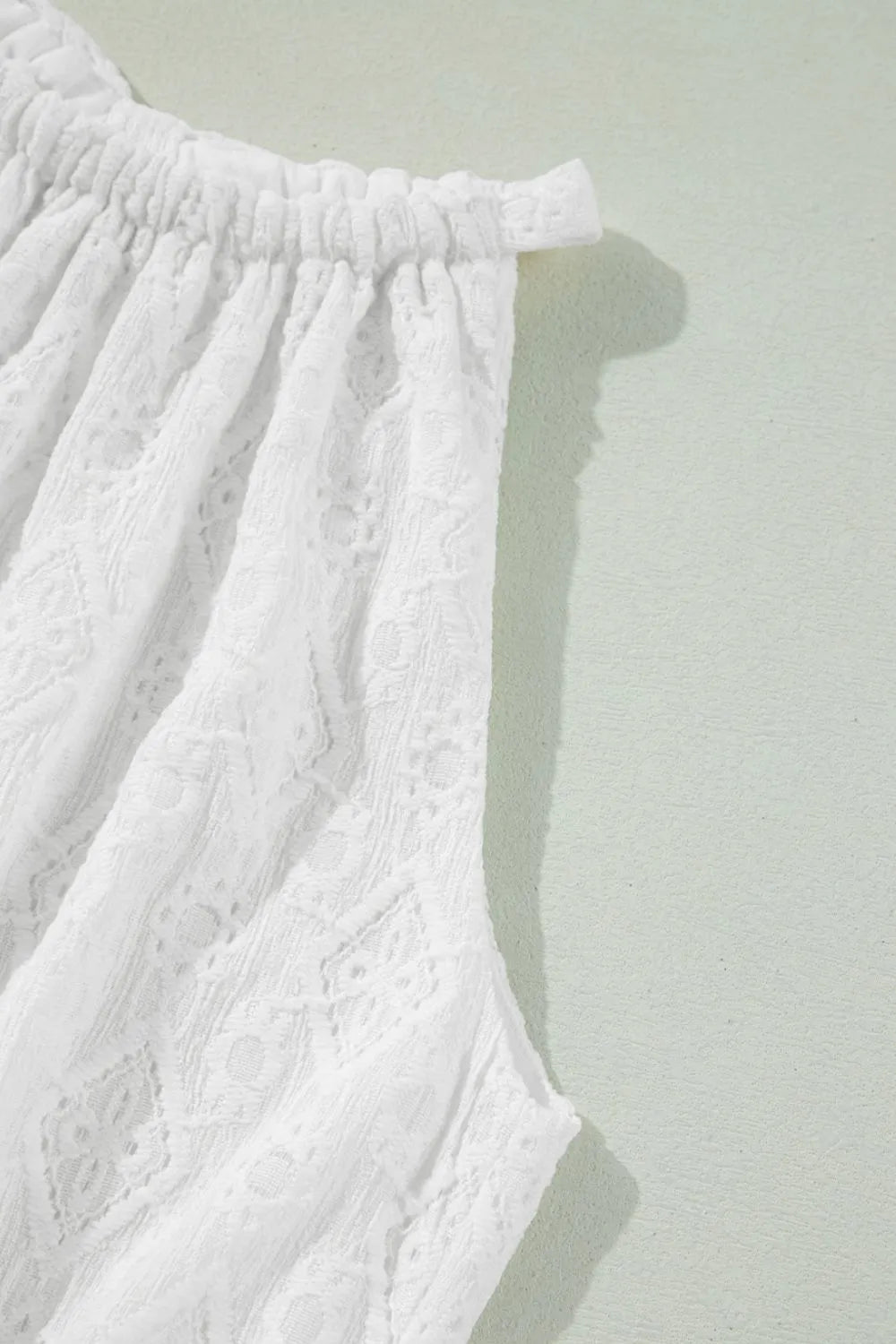 Lace Sleeveless Tied Waist Mini Dress