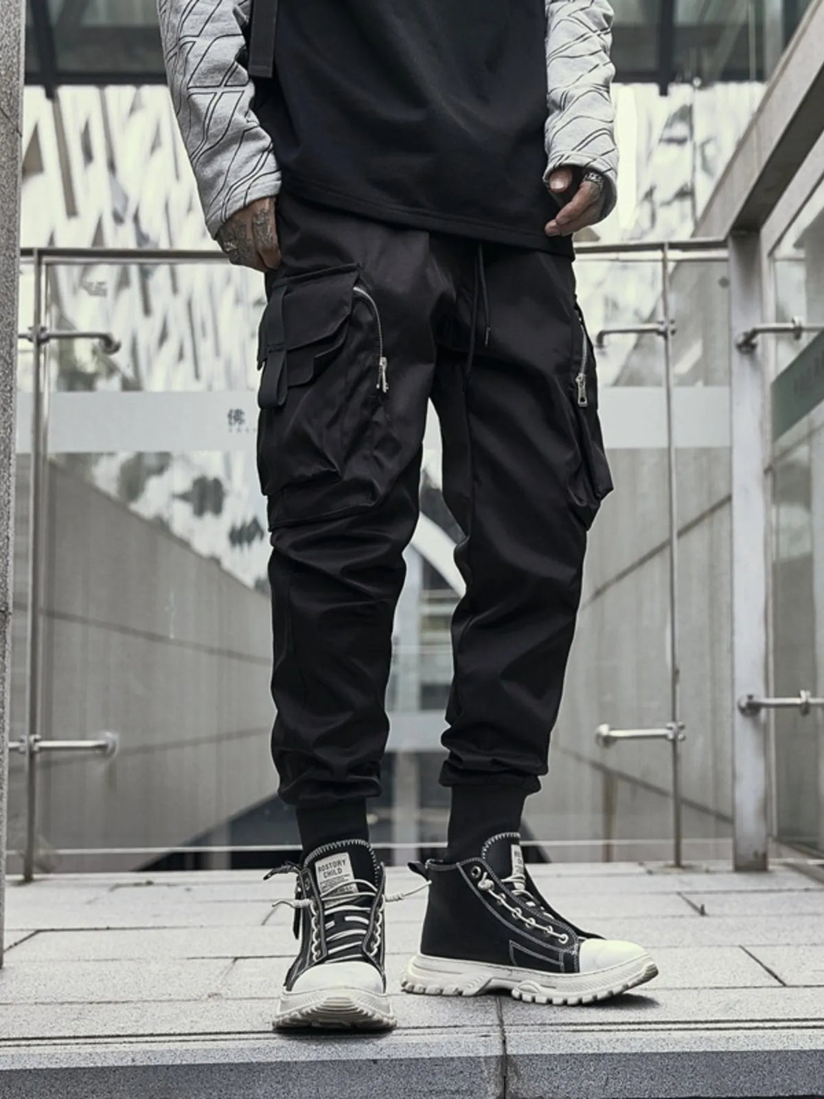Men's Cargo Joggers with Multi-Pockets