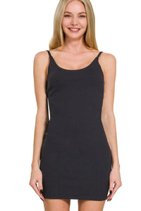 Zenana Ponte Spaghetti Strap Bodycon Mini Dress