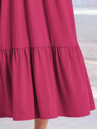 Round Neck Short Sleeve Midi Tee Dress