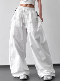 Oversized Wide Leg Pants with Drawstring Waist
