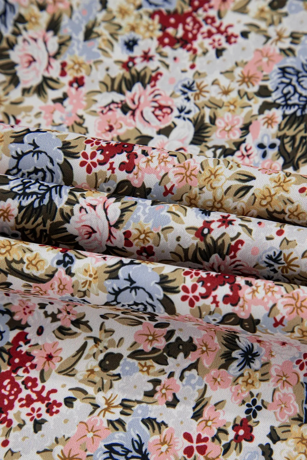 Floral Print Ruffle Cap Sleeve Blouse