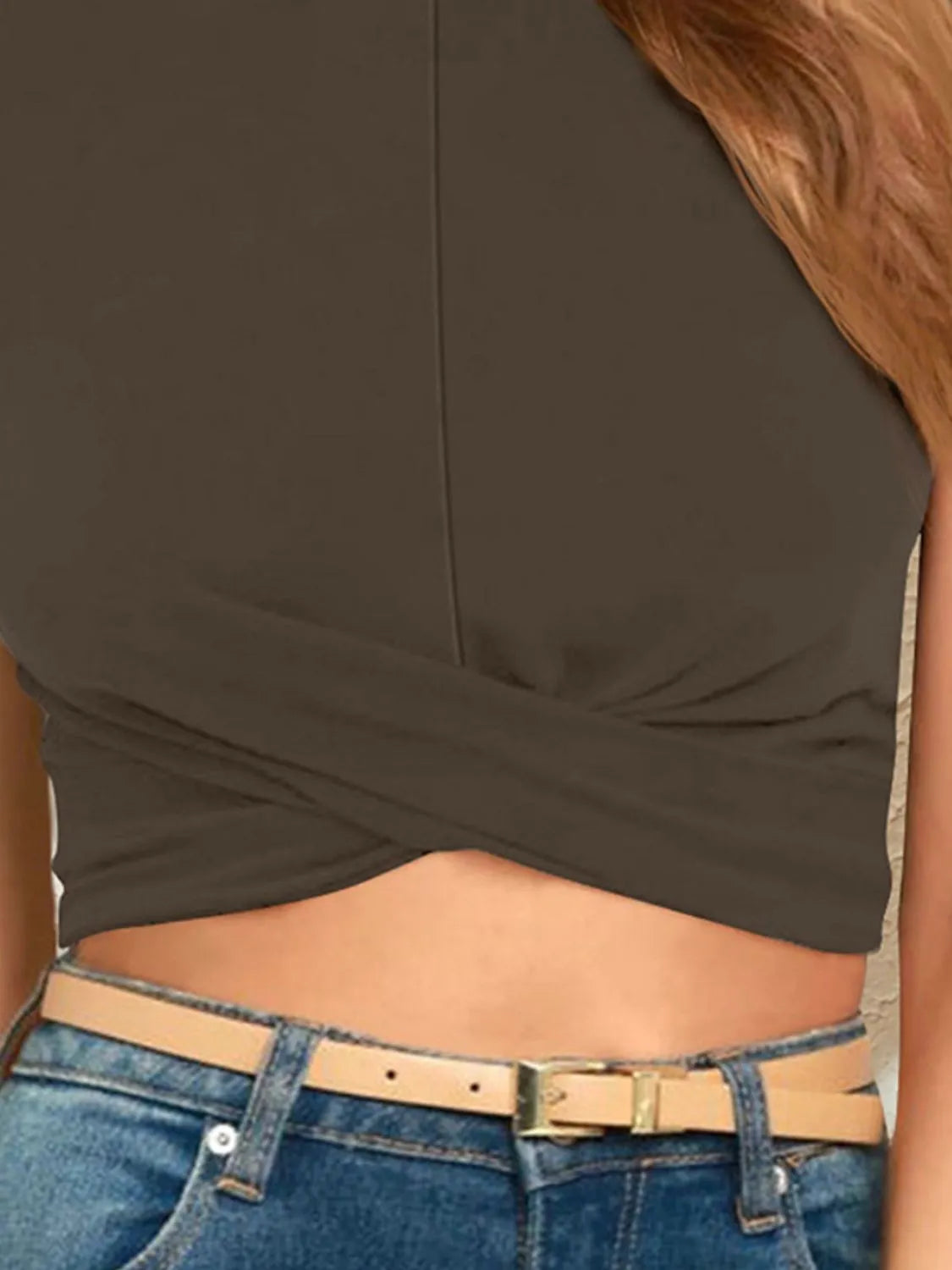 Round Neck Short Sleeve Crop T-Shirt