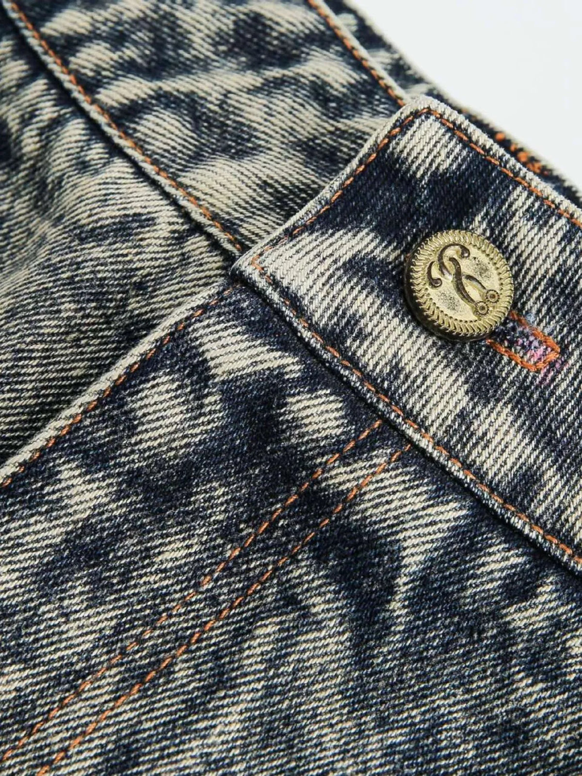 Men's Camouflage Patchwork Denim Shorts