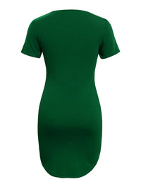 Round Neck Short Sleeve Mini Tee Dress