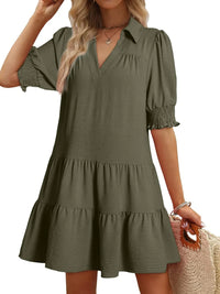Johnny Collar Short Sleeve Mini Dress