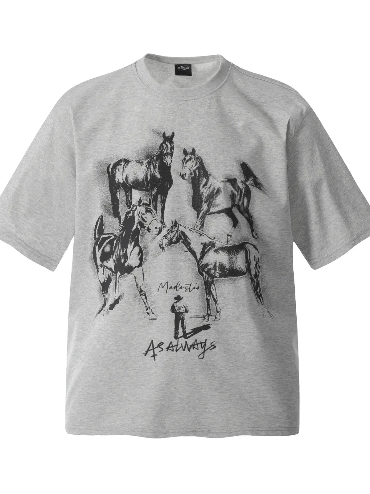 Men's Horse Graphic Oversized T-Shirt