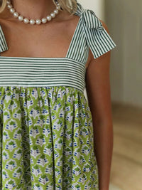 Printed Tie Shoulder Mini Cami Dress