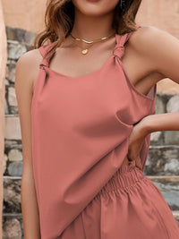 Knotted Strap Cami and Shorts Set
