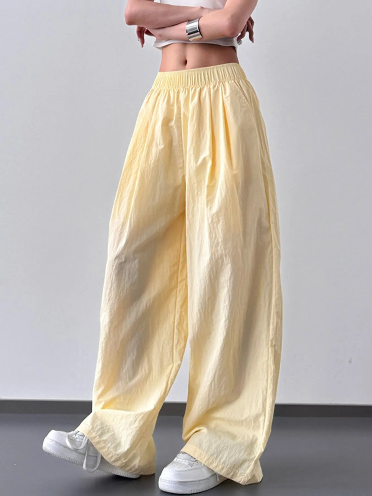 Wide Leg Elastic Waist Pants