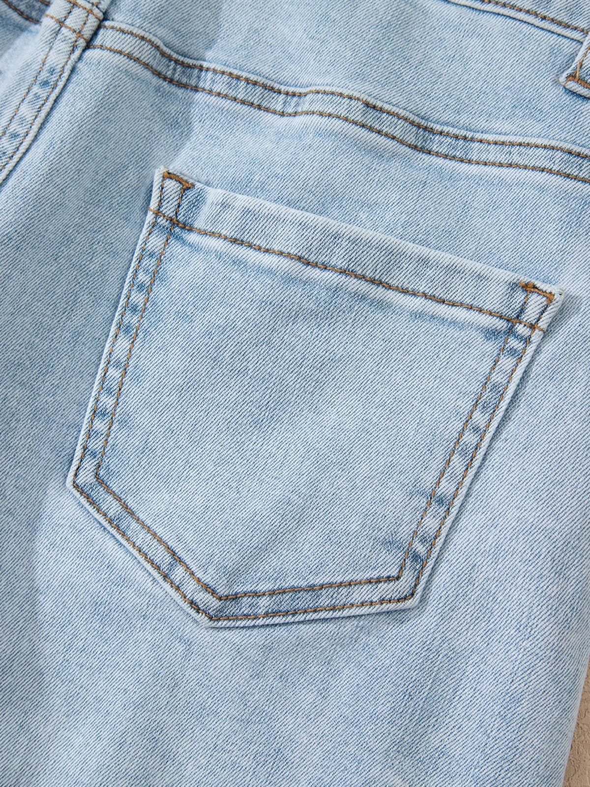 High Rise Distressed Raw Hem Denim Shorts