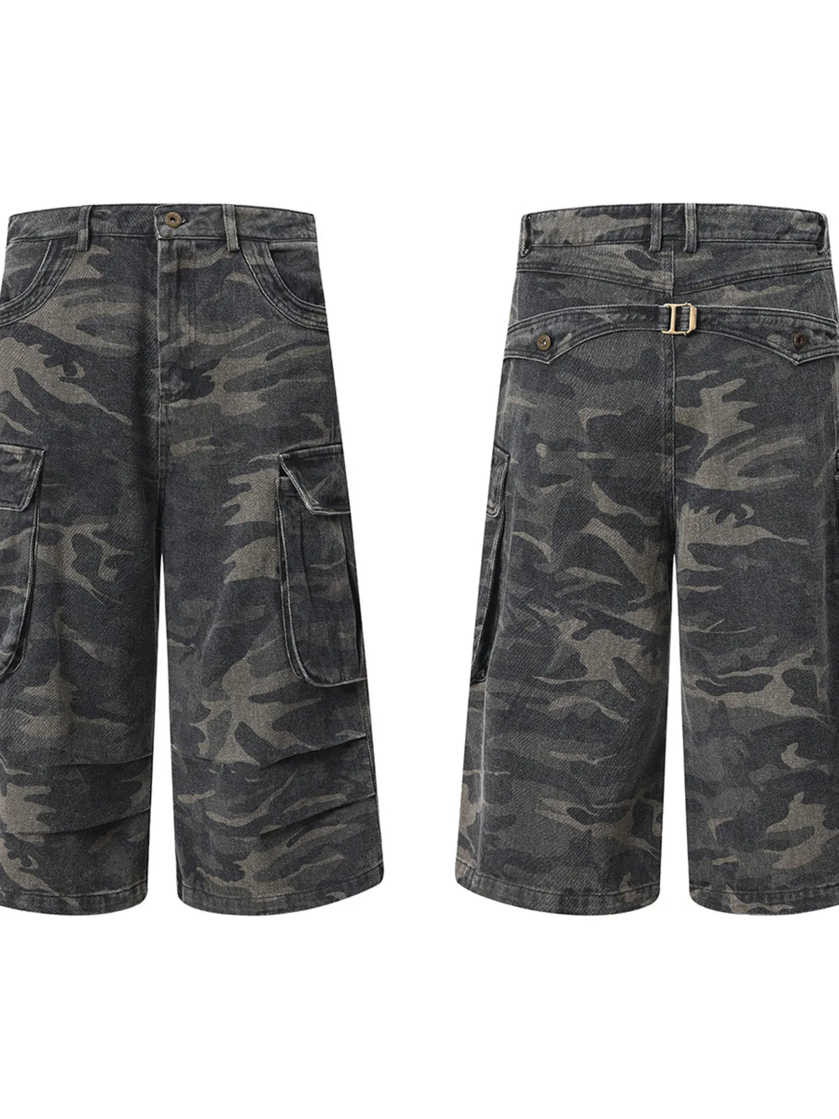 Men's Camouflage Denim Cargo Shorts