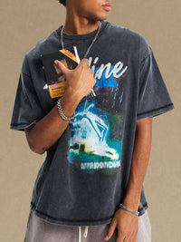 Men's Graphic Round Neck Half Sleeve T-Shirt