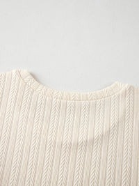 Polka Dot Mesh Puff Sleeve Textured Blouse