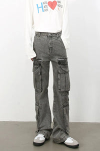 Men's Mid Rise Jeans with Cargo Pockets