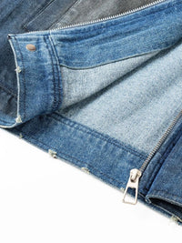 Men's Washed Denim Bomber Jacket