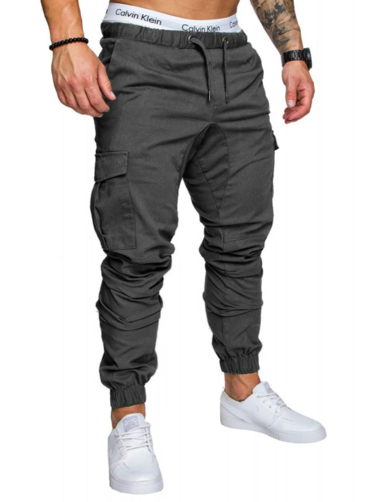 Men's Full Size Cargo Jogger with Drawstring Waistband Plus Size