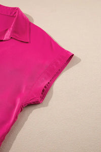 Buttoned Collared Neck Mini Shirt Dress