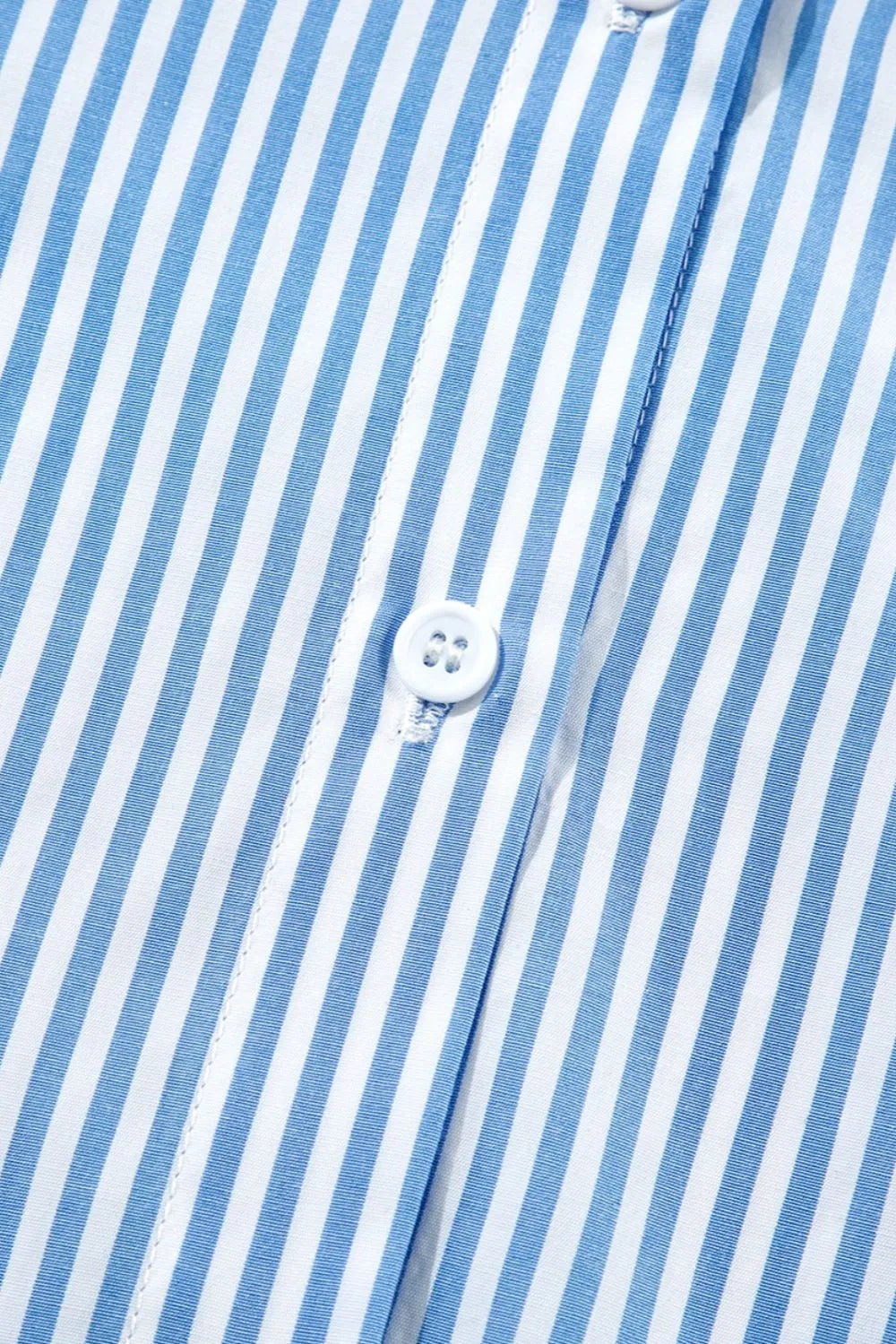 Stripe Bubble Short Sleeve Tiered Scallop Midi Dress