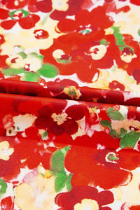 Floral Print Puff Sleeve Surplice Blouse