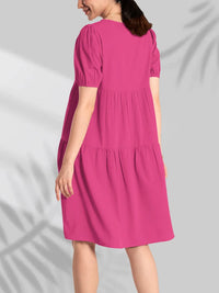 Round Neck Short Sleeve Mini Tee Dress