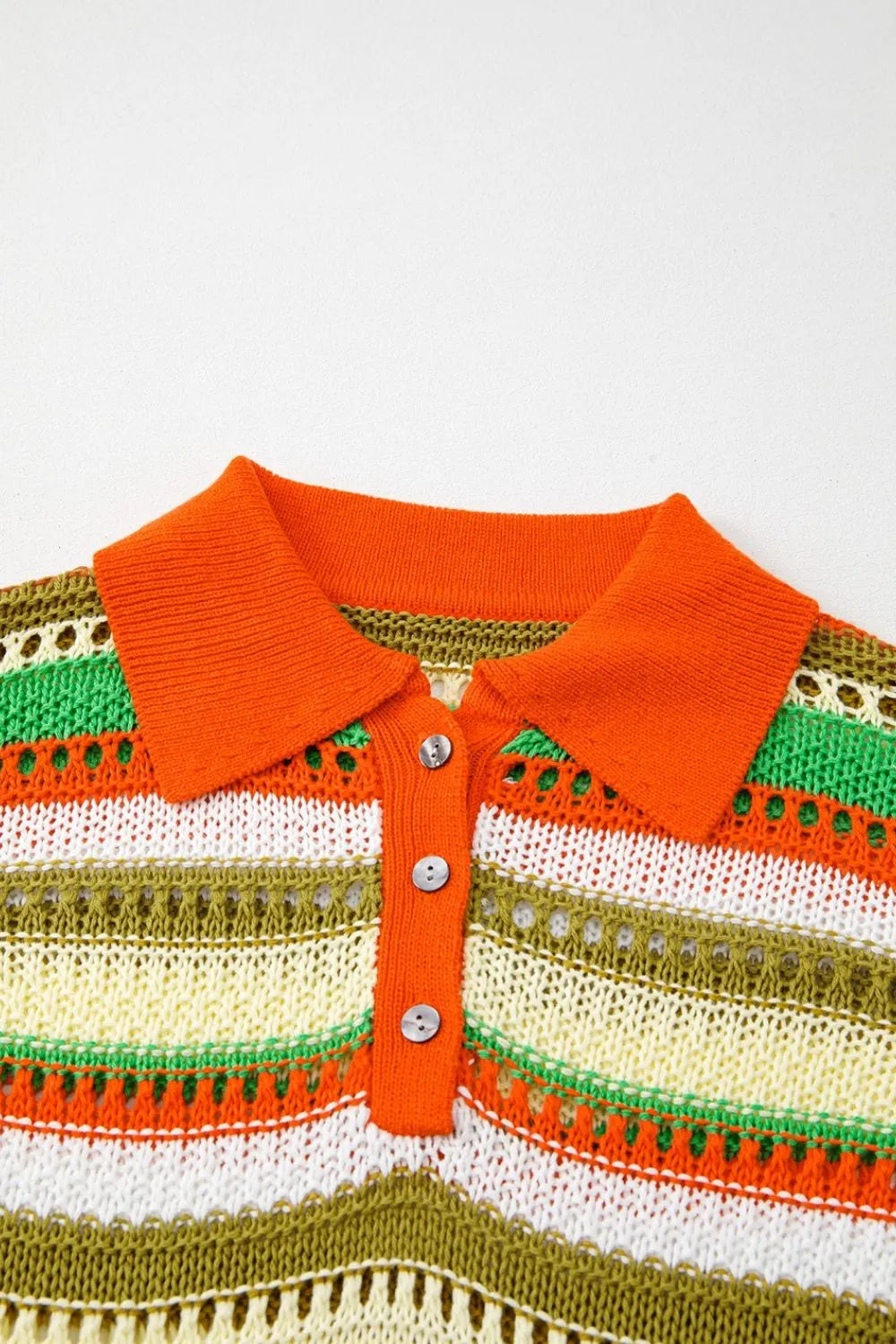 Openwork Stripe Sleeveless Sweater Dress