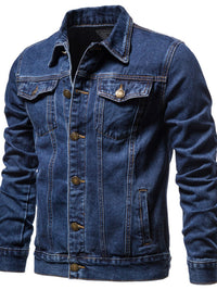 Men's Button Down Long Sleeve Denim Jacket