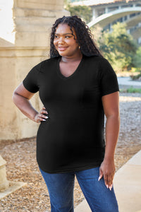 Bamboo Full Size V-Neck Short Sleeve T-Shirt