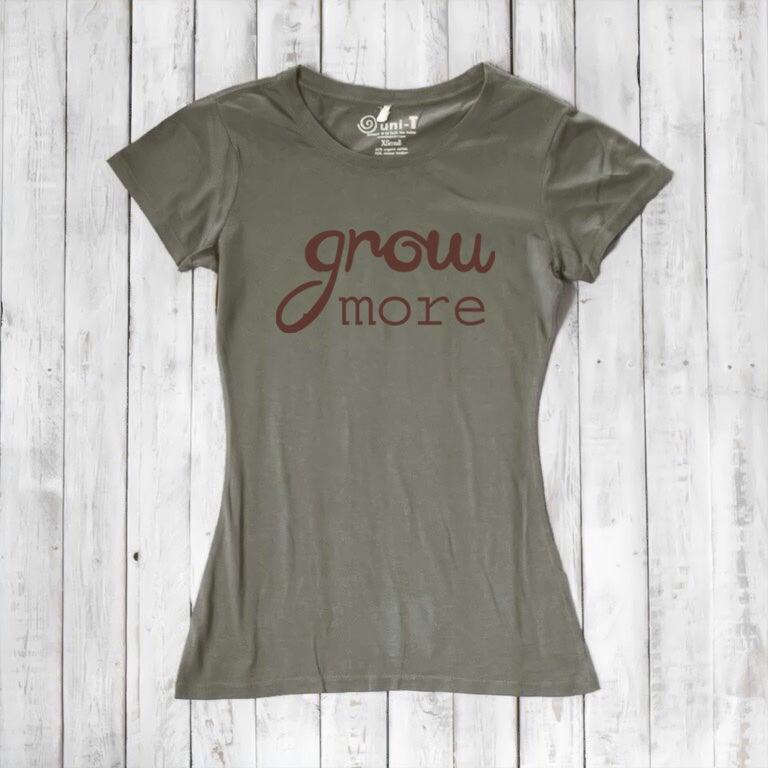 "Grow More" Typography T-Shirt for Women
