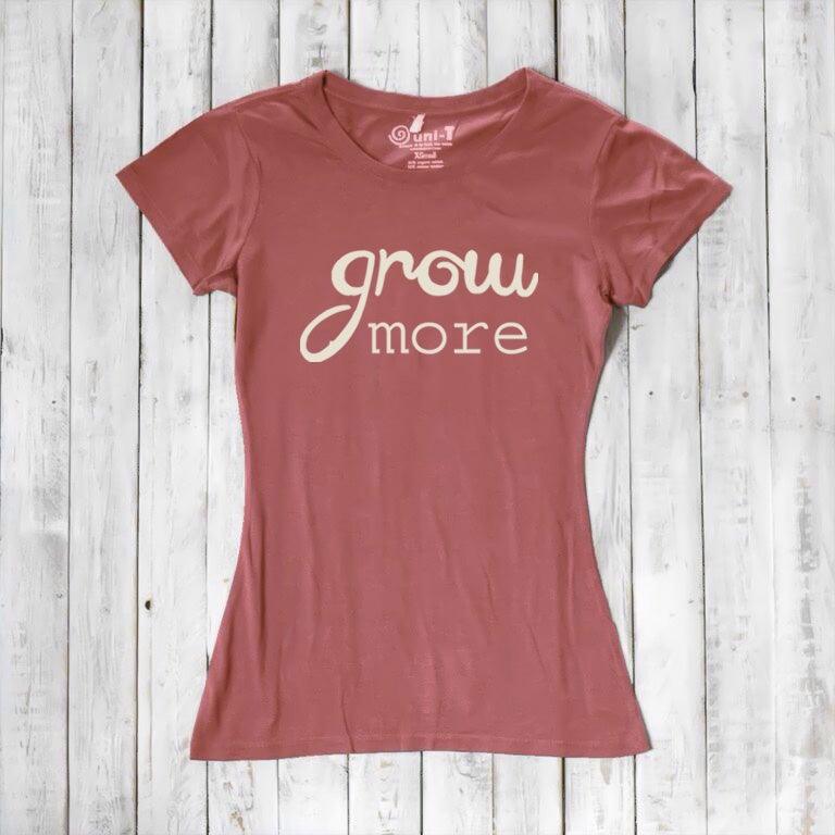 "Grow More" Typography T-Shirt for Women