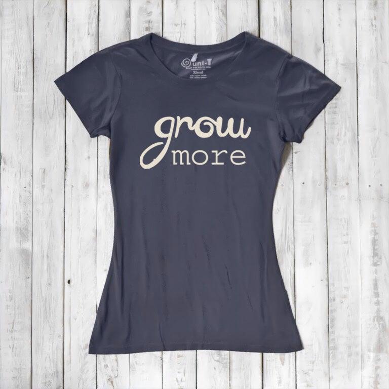 "Grow More" Typography T-Shirt for Women
