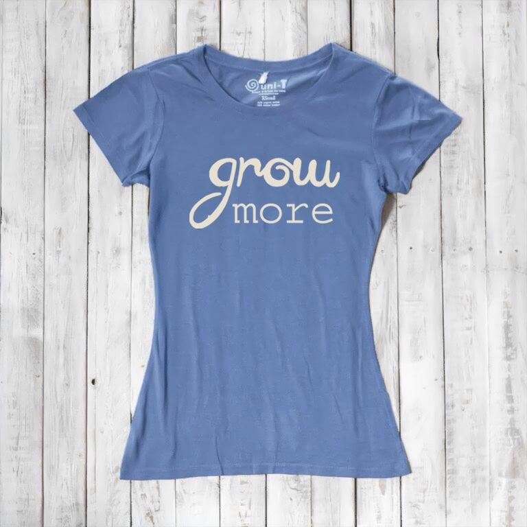 "Grow More" Typography T-Shirt for Women