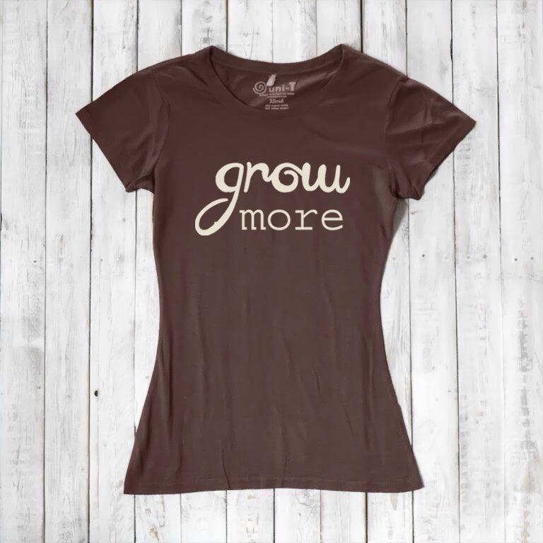 "Grow More" Typography T-Shirt for Women