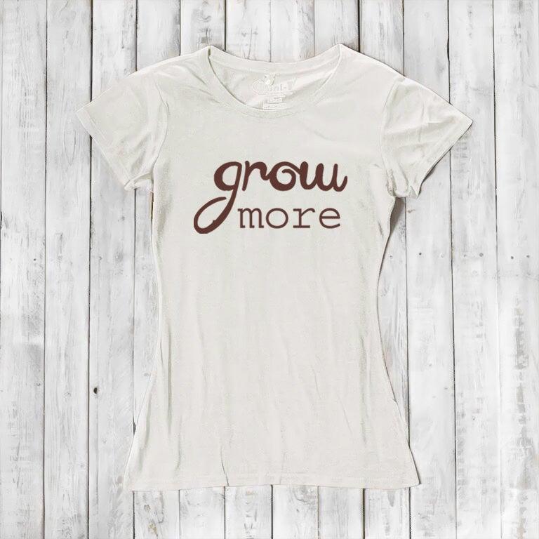 "Grow More" Typography T-Shirt for Women