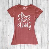"Peace, Love, Unity" T-Shirt for Women
