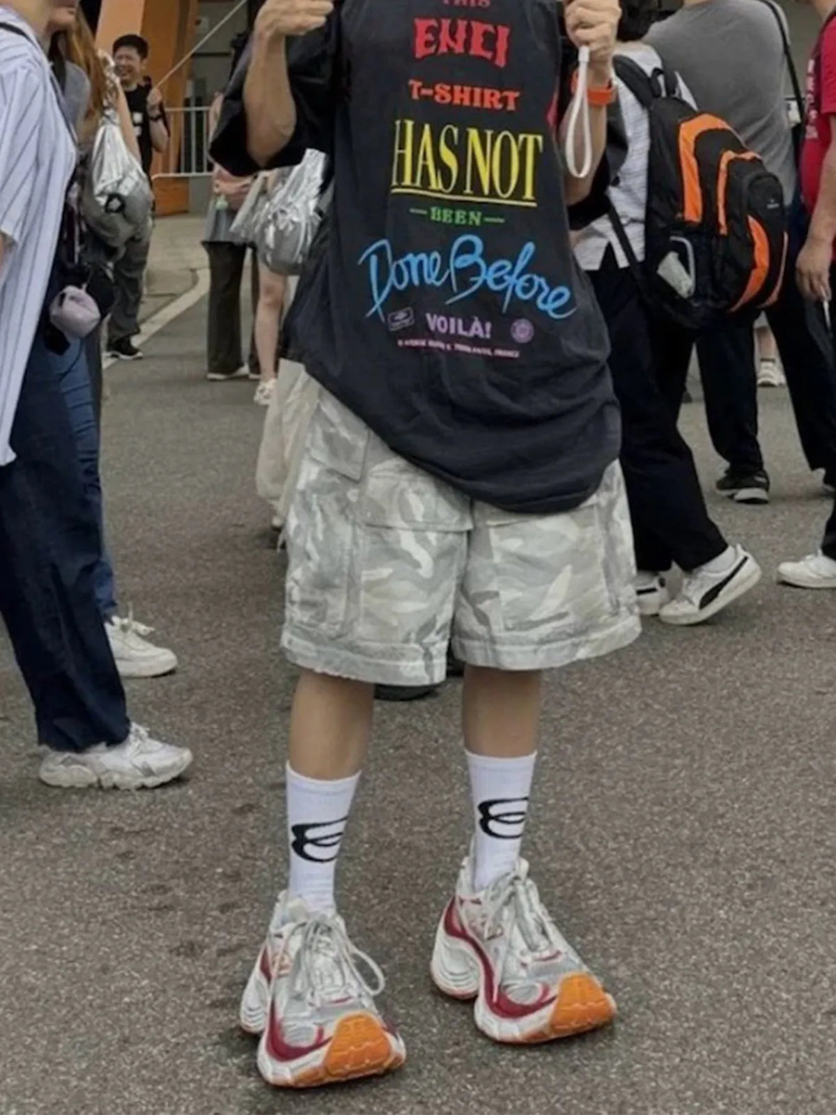 Men's Camouflage Pattern Denim Cargo Shorts