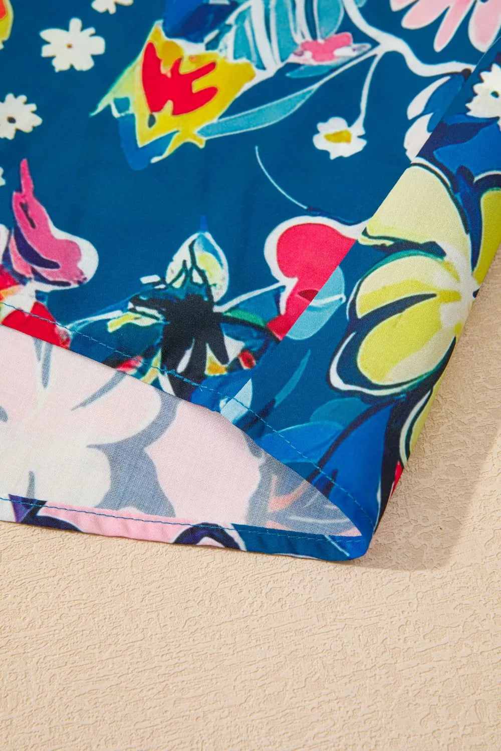 Floral Print Ruffle Sleeve Loose Blouse