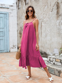 Ruffled Hem Midi Cami Dress
