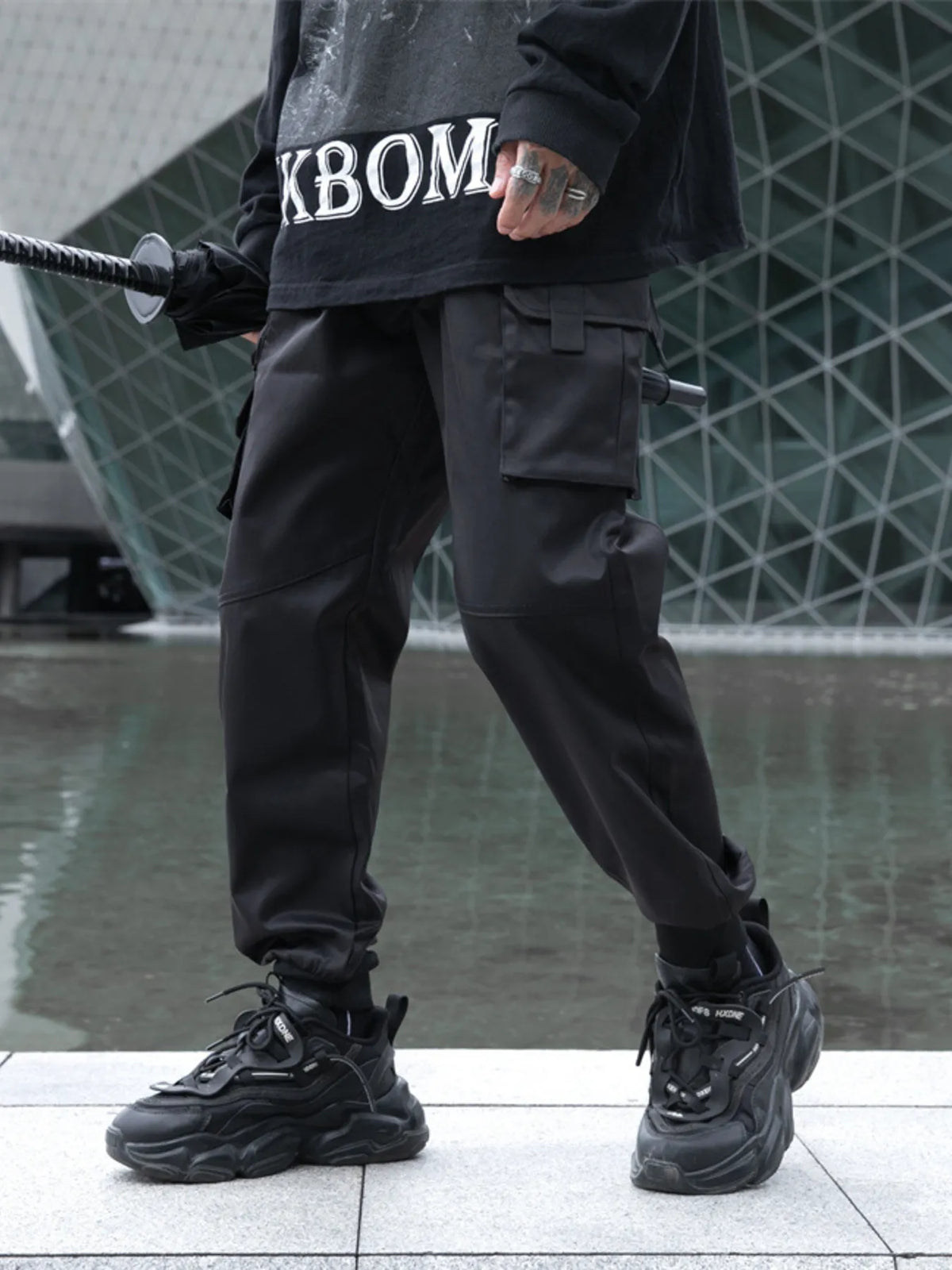 Men's Plus Size Cargo Jogger Pants with Multi Pockets