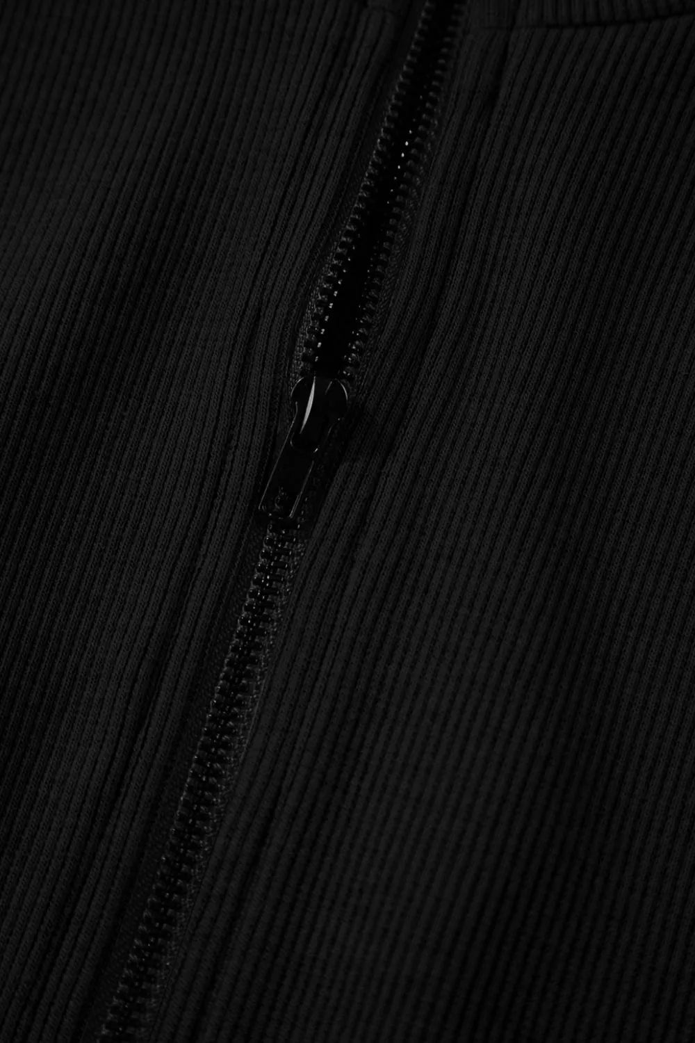 French Terry Zipped Collar Sleeveless Drawstring Waist Mini Dress