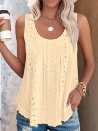 Eyelet Scoop Neck Tank