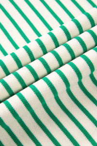 Striped Flounce Sleeve Casual Blouse