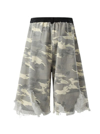 Men's Camouflage Distressed Shorts