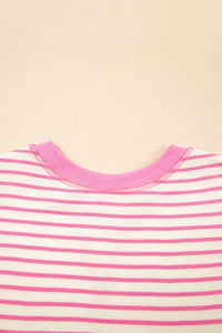 Striped Flounce Sleeve Casual Blouse