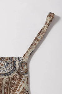 Paisley Printed Smocked Babydoll Cami