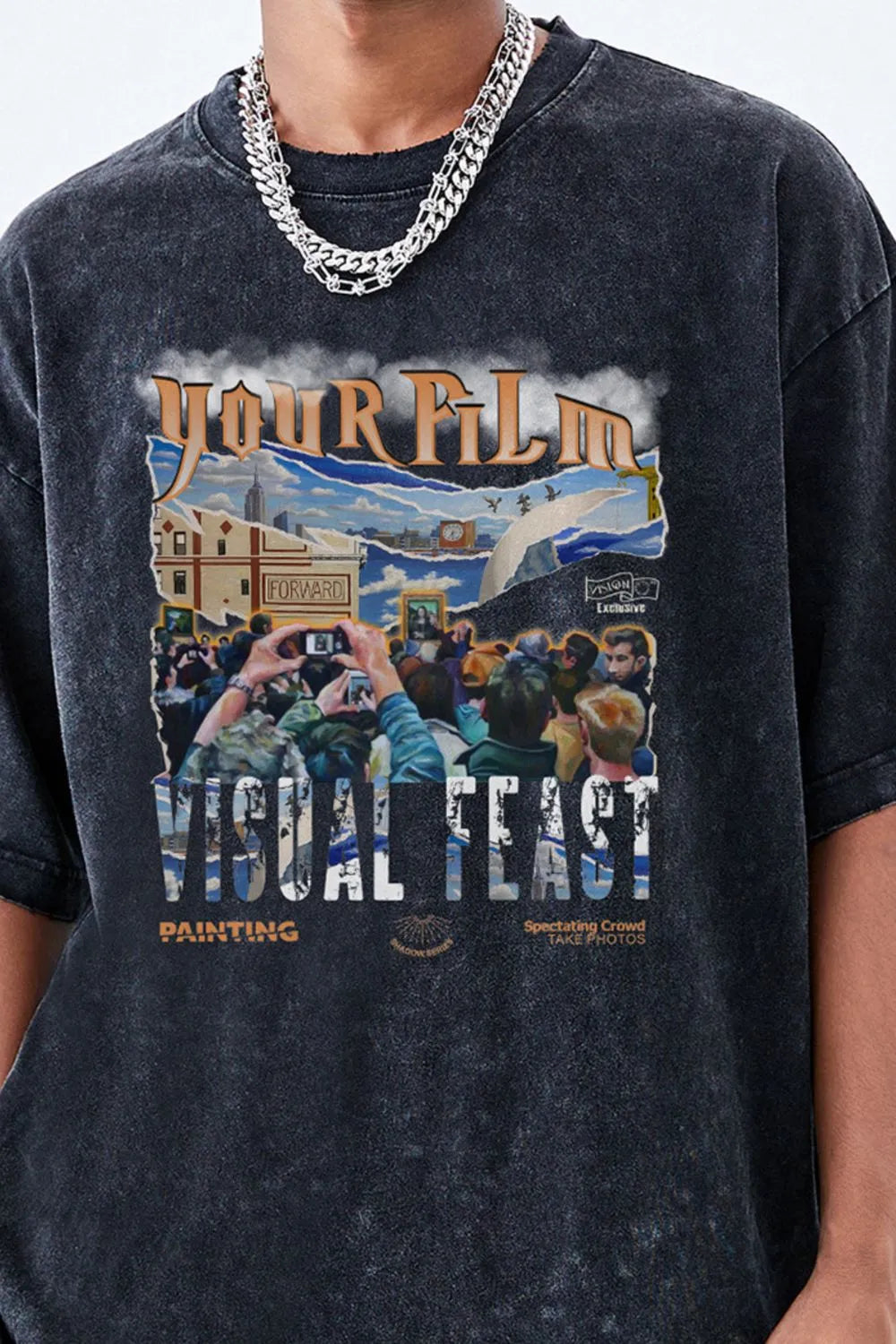 Men's Graphic Round Neck Short Sleeve T-Shirt