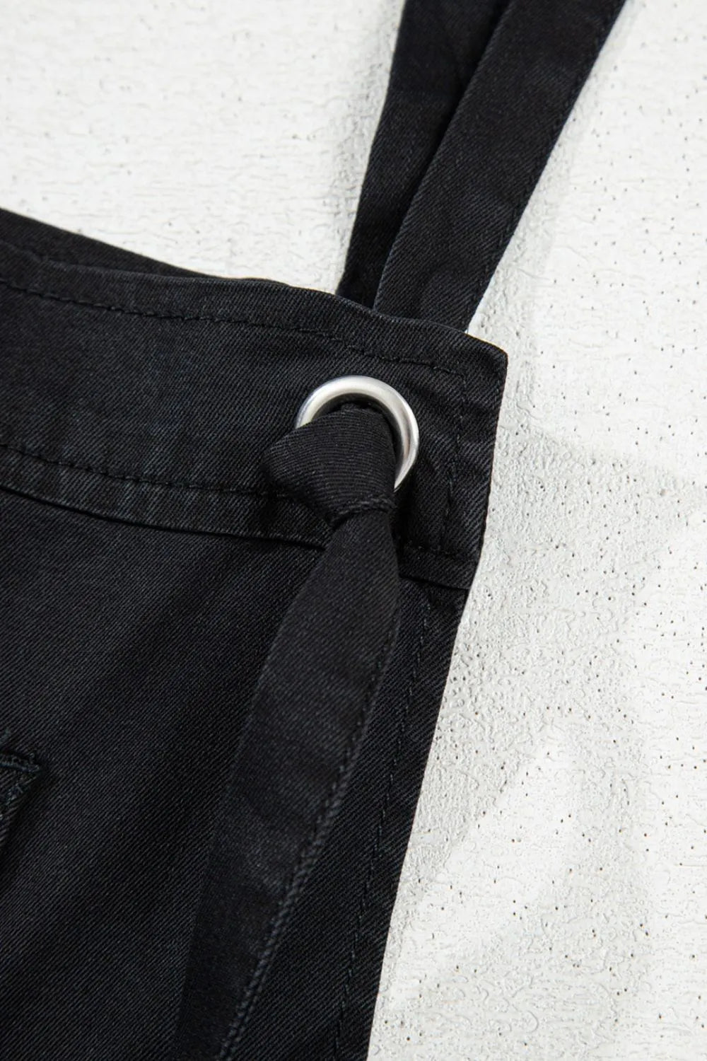 Square Neck Denim Overalls with Pockets