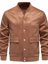 Men's Baseball Collar Snap Down Jacket