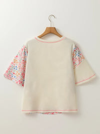 Floral Round Neck Relaxed Fit T-Shirt